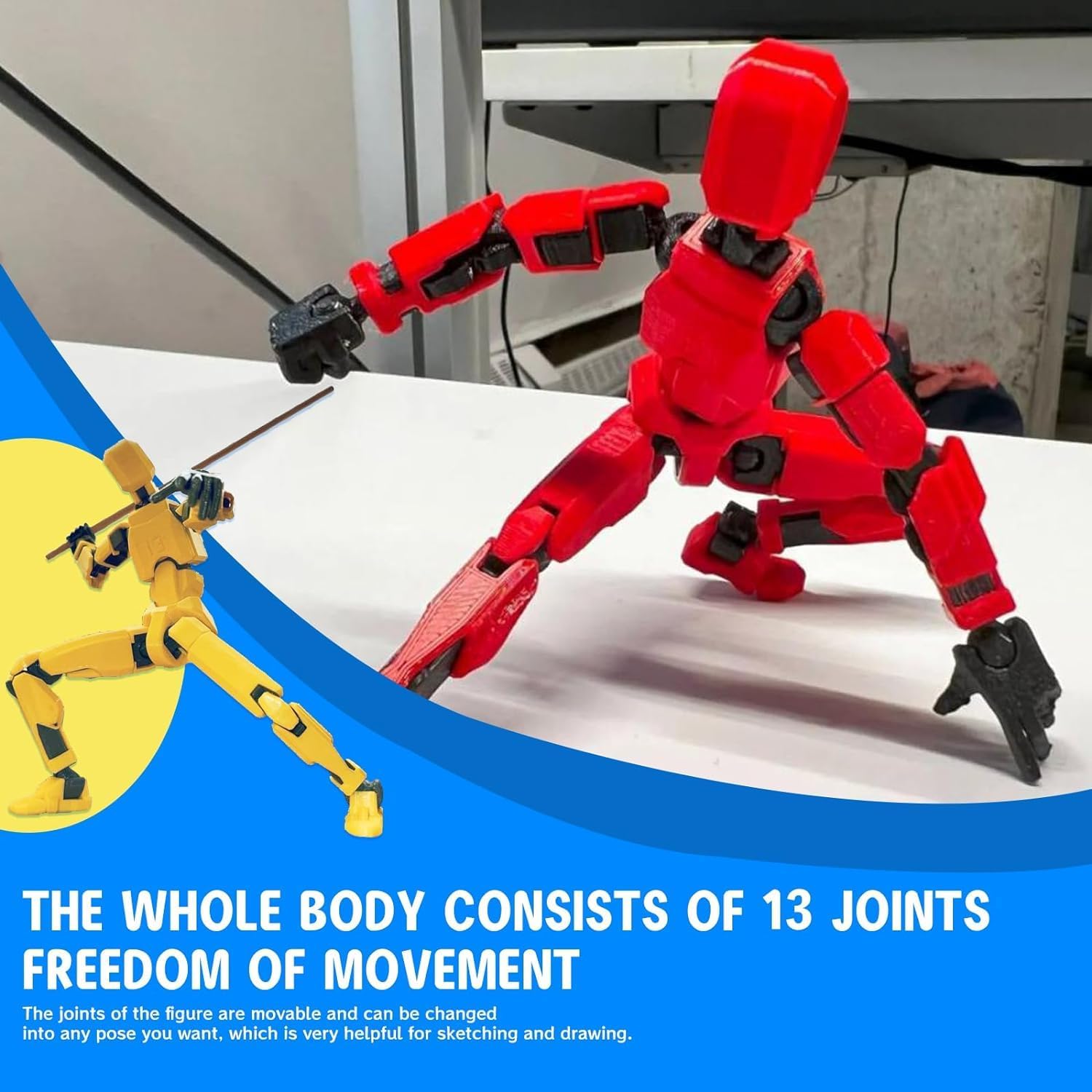 MerryXD 6 Pack Assembly Completed T13 3D Action Figure,Dummy Nova Titan Lucky 13 Action Figure 3D Printed Multi-Jointed Movable Toy